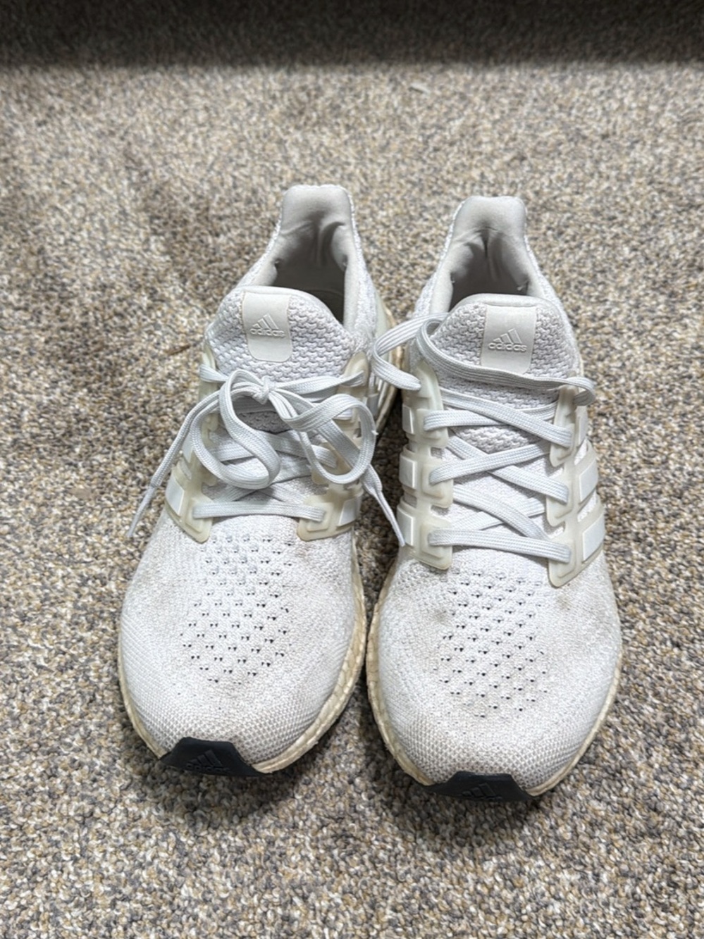 adidas White Knit Sneakers with Light Gray Accents - Picture 2 of 4